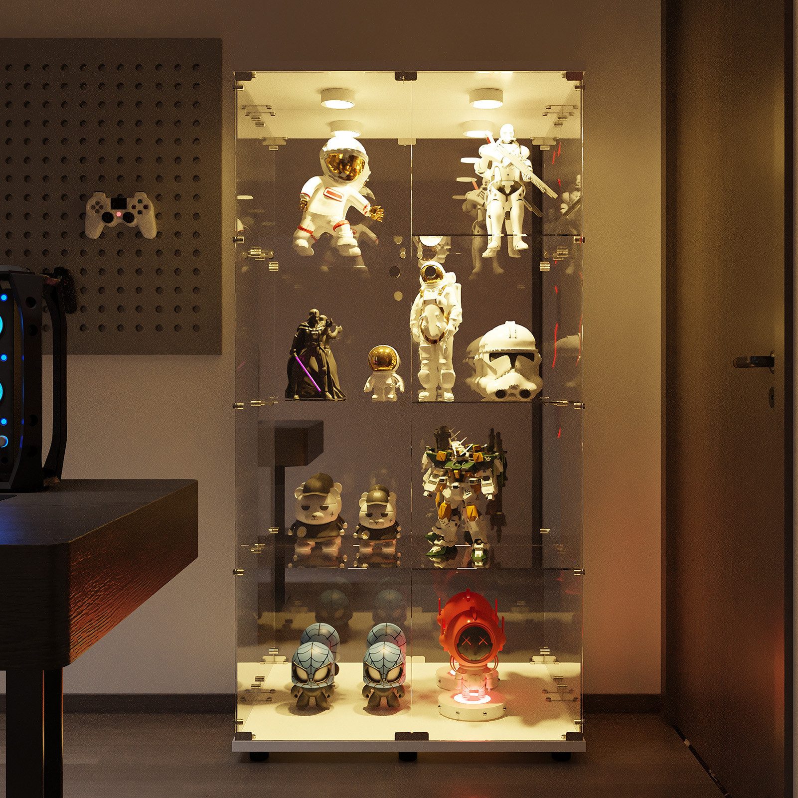 FUROKOY Glasvitrine Standvitrine, Modern Glas Vitrinenschrank günstig online kaufen