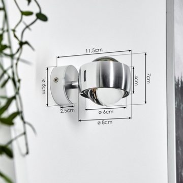 hofstein Wandleuchte »Osacca« Wandlampe halbrund, Silber, ohne Leuchtmittel, dimmbar, Wohnzimmer, in Silber aus Metall, Seitenschlitze, Lichtmuster