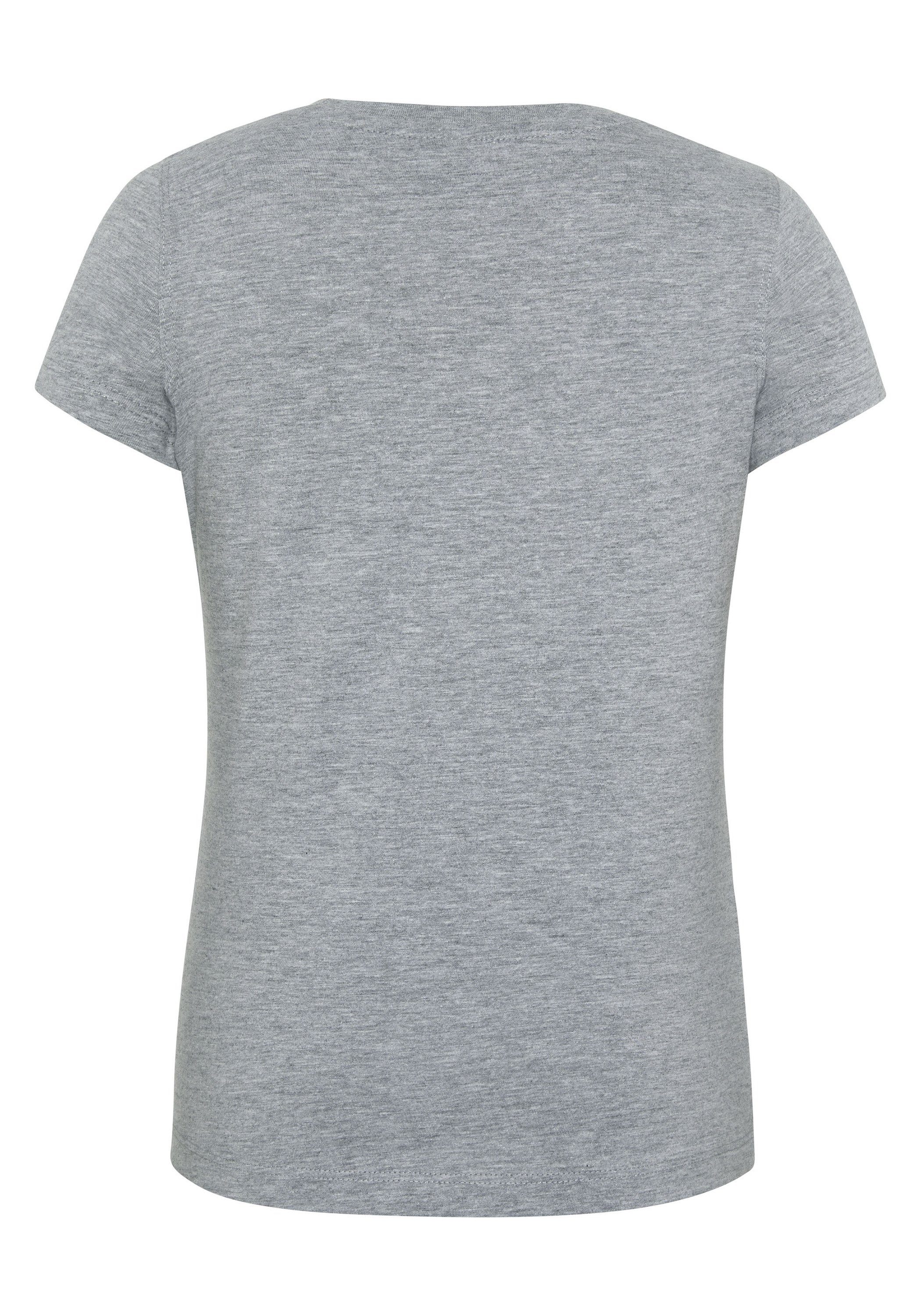 17-4402M Logo-Stickerei Melange Neutral Gray Print-Shirt mit Polo Sylt
