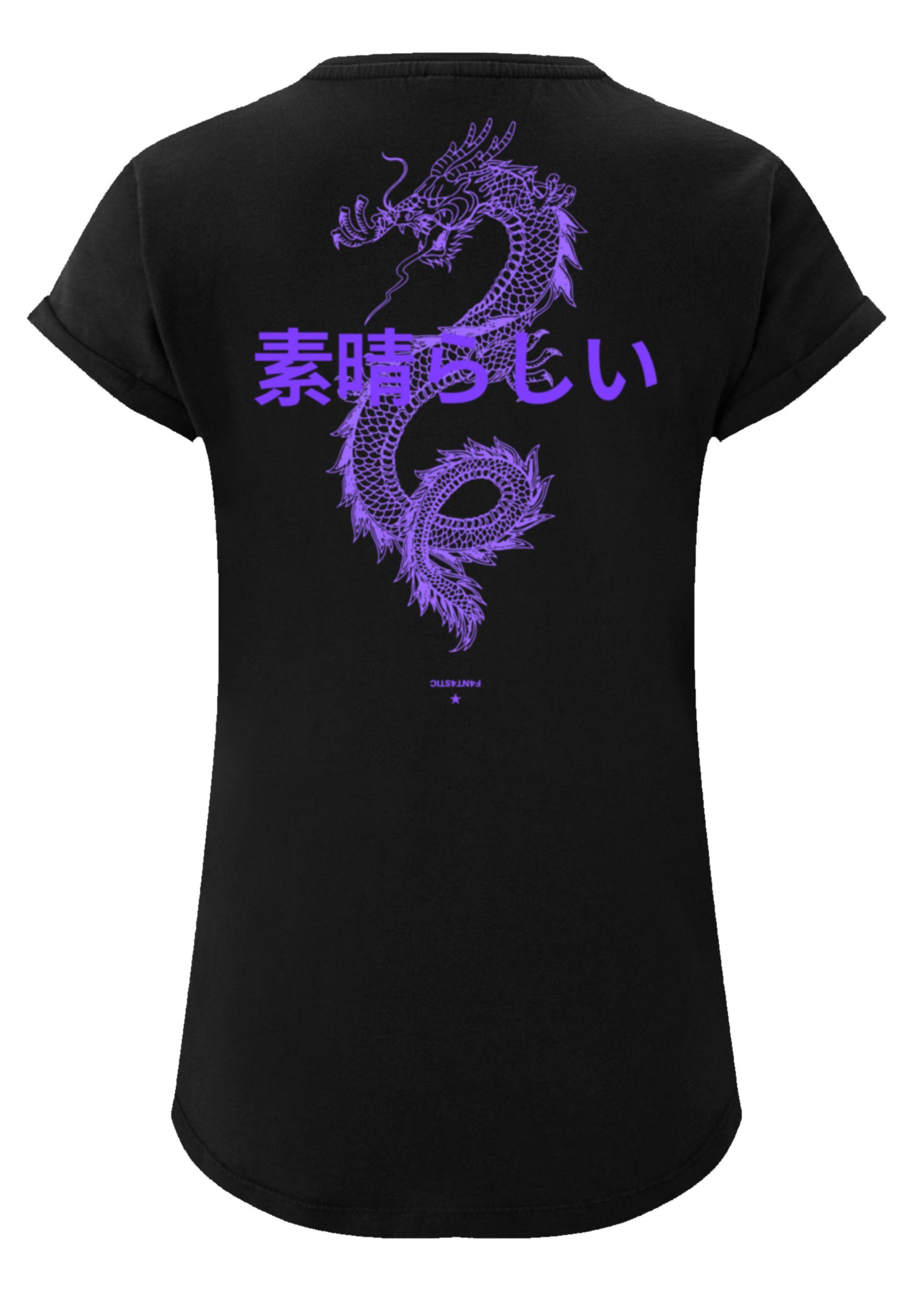 Lässiger Drache und bequemer Rundhalsausschnitt Print, Schnitt Japan Style F4NT4STIC T-Shirt