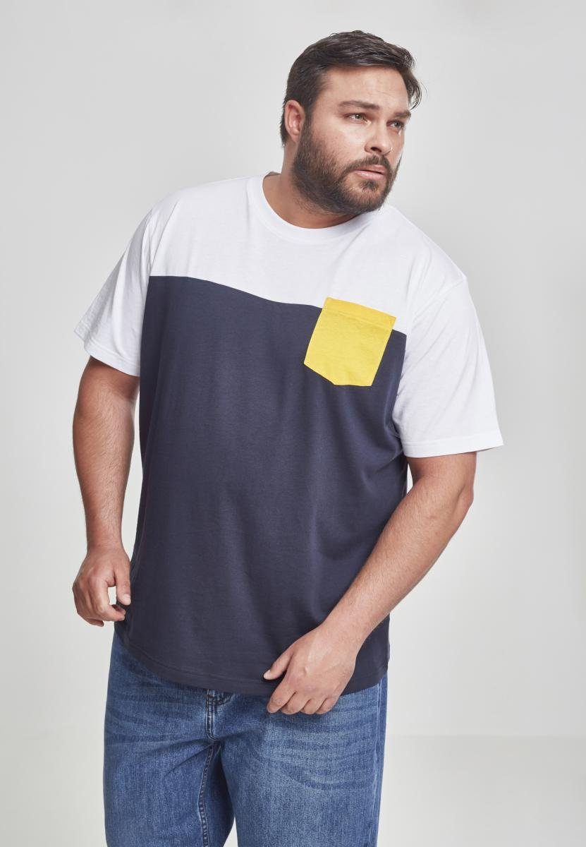 Pocket T-Shirt CLASSICS (1-tlg) URBAN navy/white/chromeyellow Tee T-Shirt 3-Tone