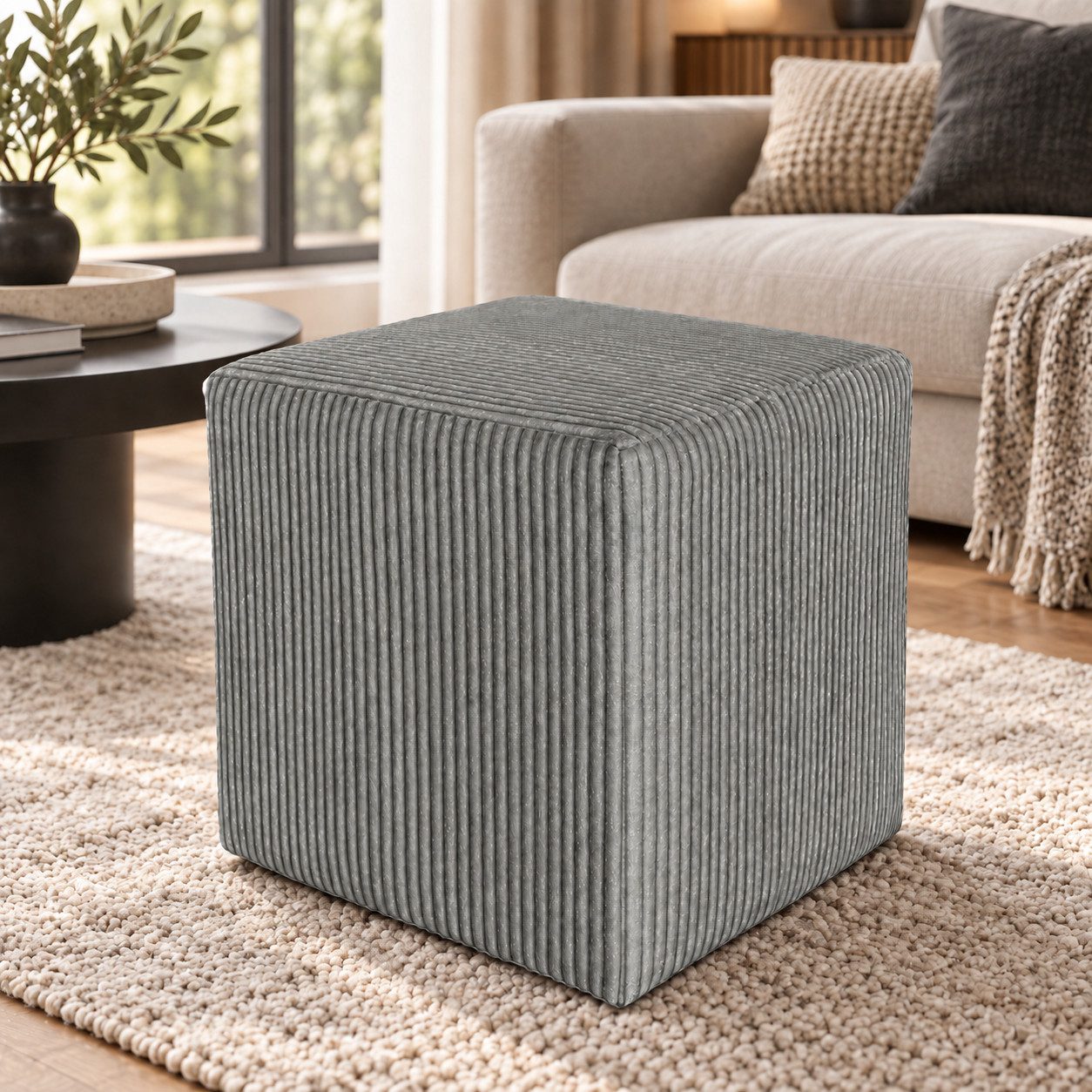 Best for Home Sitzwürfel Pouf Hocker – Samt, Fußhocker & Sitzpuff (Sitzwürfel / Pouf Hocker, 1 St., 1x Sitzwürfel / Pouf Hocker), multifunktional, Dekoelement, kompakt, weich gepolstert