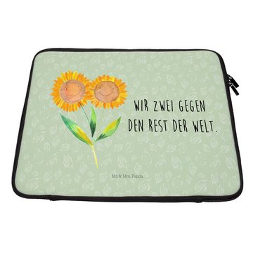 Mr. & Mrs. Panda Laptop-Hülle Sonnenblume - Blattgrün - Geschenk, Garten, Blumen Deko, Freundin, Bl