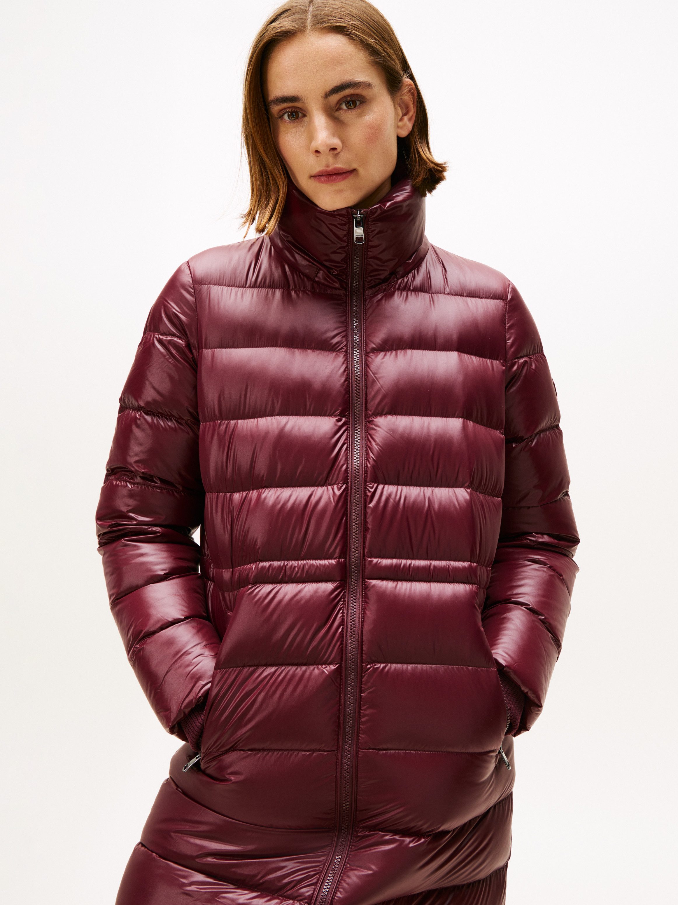 Tommy Hilfiger Steppmantel GLOSS HW DOWN WAIST REG MAXI in leicht glänzende günstig online kaufen