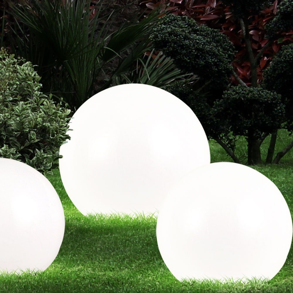 5x Design LED Solar Kugel Erdspieß Außen Steck Leuchten Terrassen Garten Lampen 