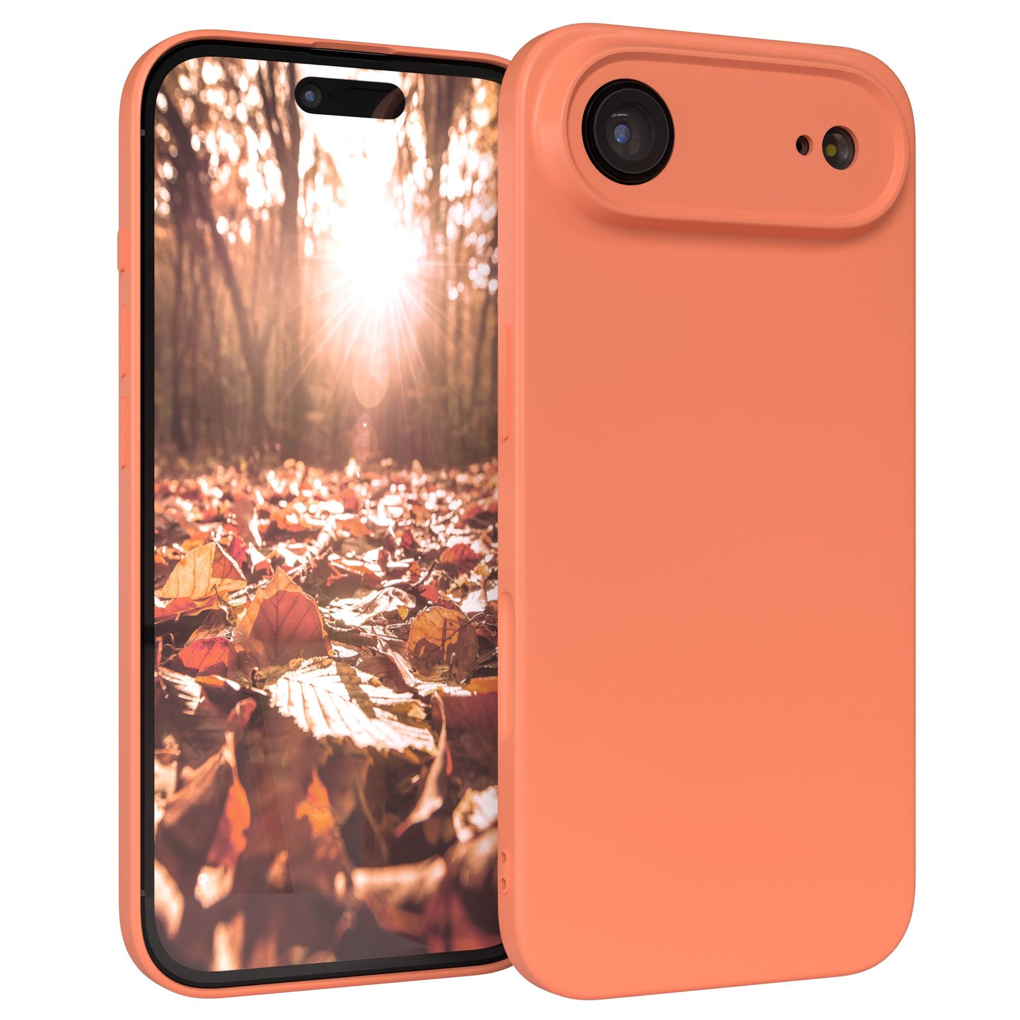 EAZY CASE Handyhülle für Apple iPhone Air Hülle Silikon 6,5 Zoll, Schutzhülle mit Kameraschutz Telefonhülle elastisch Bumper tpu Orange