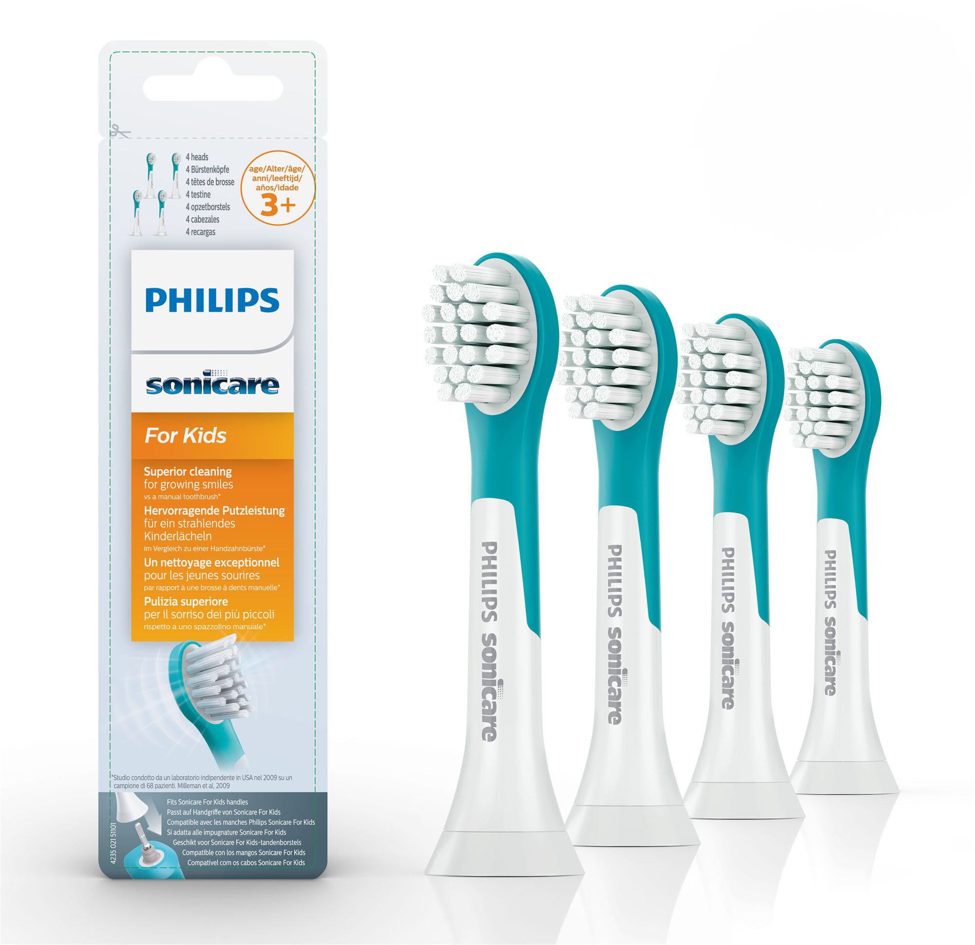 Philips Sonicare Aufsteckbürsten HX6034/33 For Kids ab 4 -7 Jahren