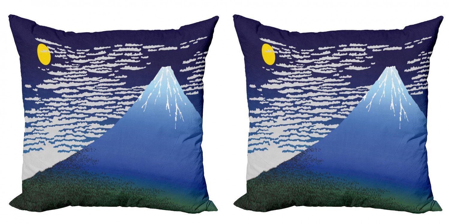 Kissenbezüge Modern Accent Doppelseitiger Digitaldruck, Abakuhaus (2 Stück), Fuji Nächtliches bergiges Gebiet | Kissenbezüge