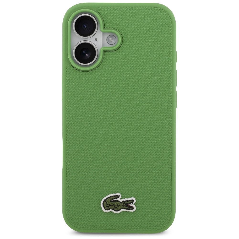 Lacoste Handyhülle iPhone 17 Iconic Petit Pique grün Logo Magsafe 6,3 Zoll, Kantenschutz