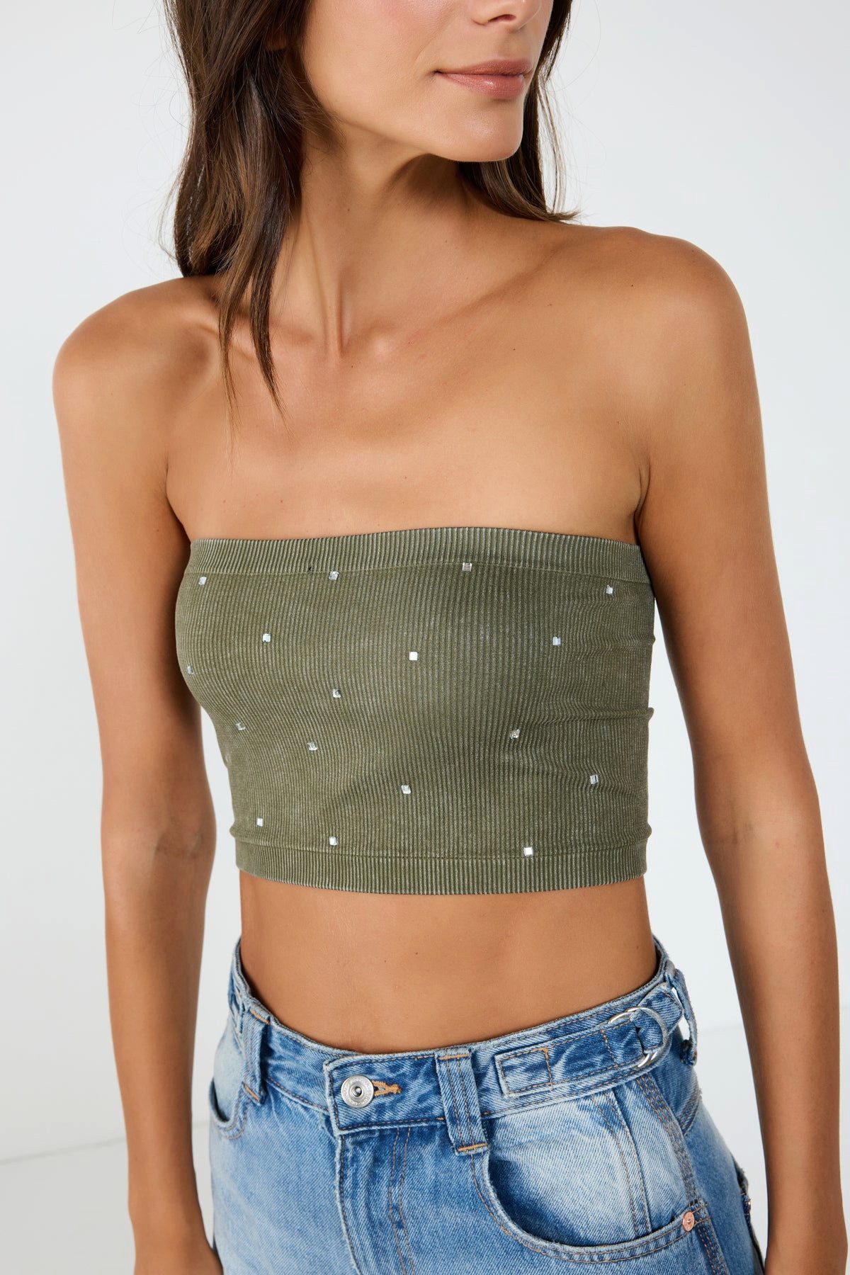 No Matter What Blusenbody Bustier mit Steindetails