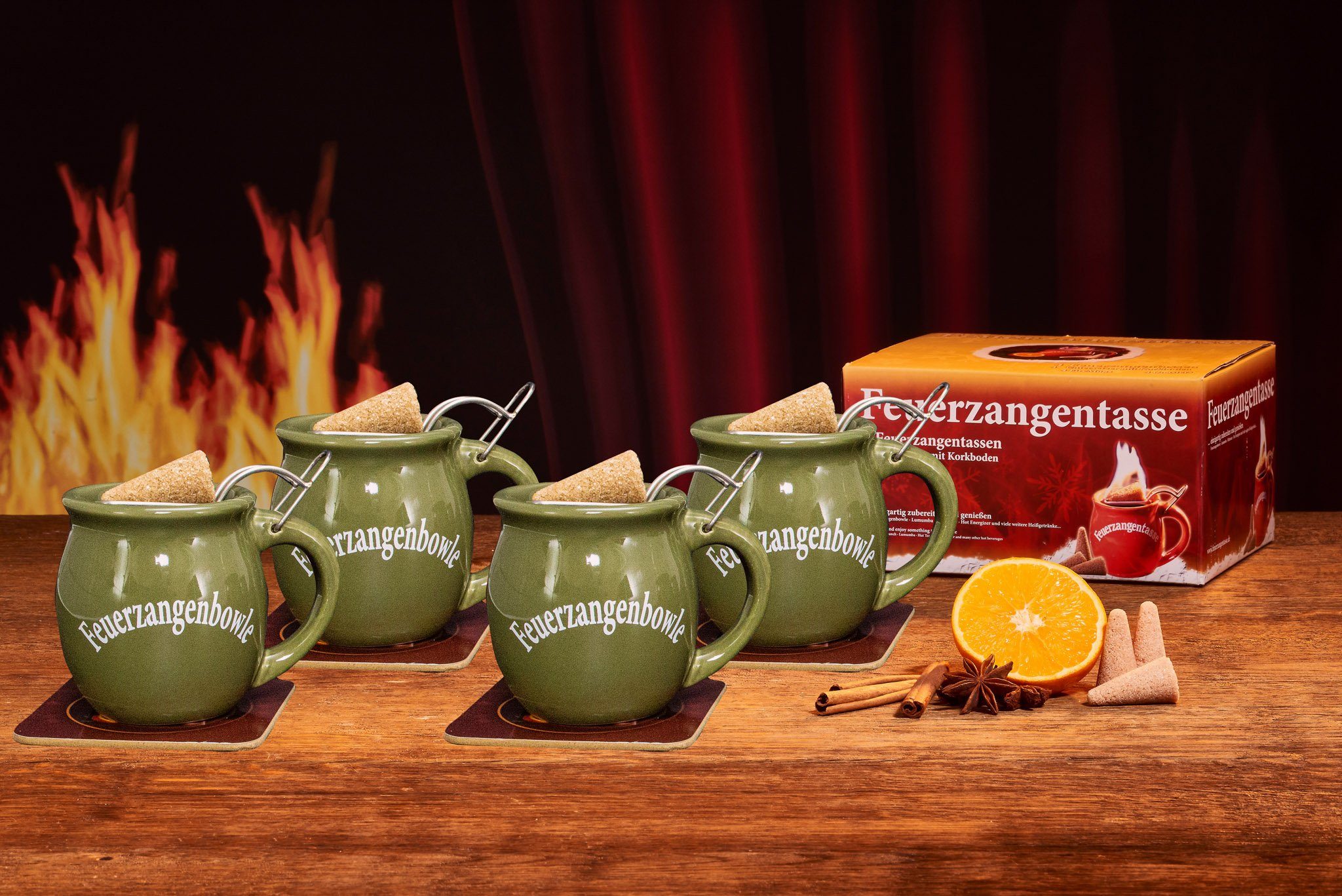 Bowle-Set Feuerzangentasse 4er-Set