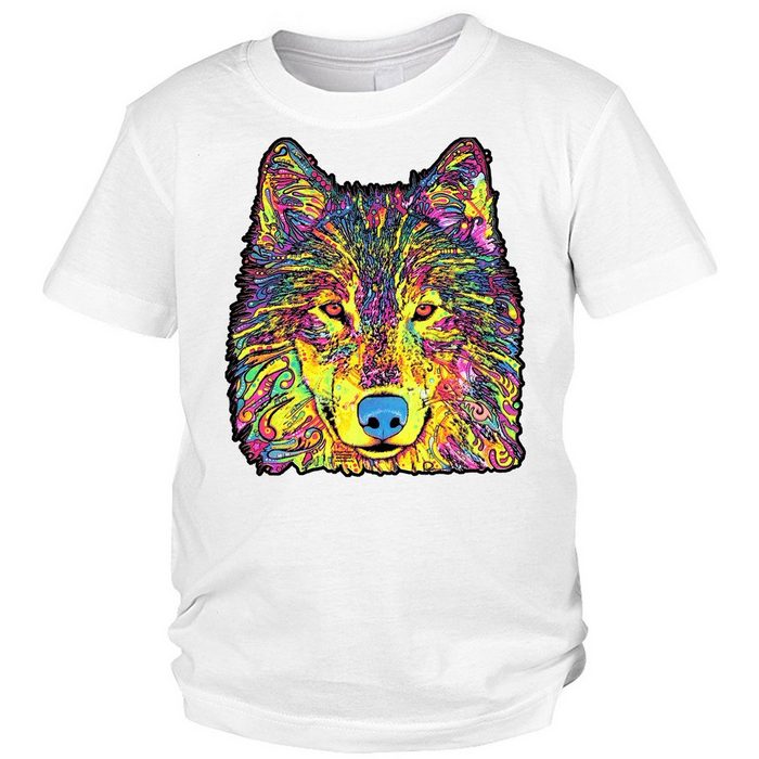 Tini - Shirts Print-Shirt Wolf Motiv Kindershirt buntes Wolfshirt für Kinder : Wolf