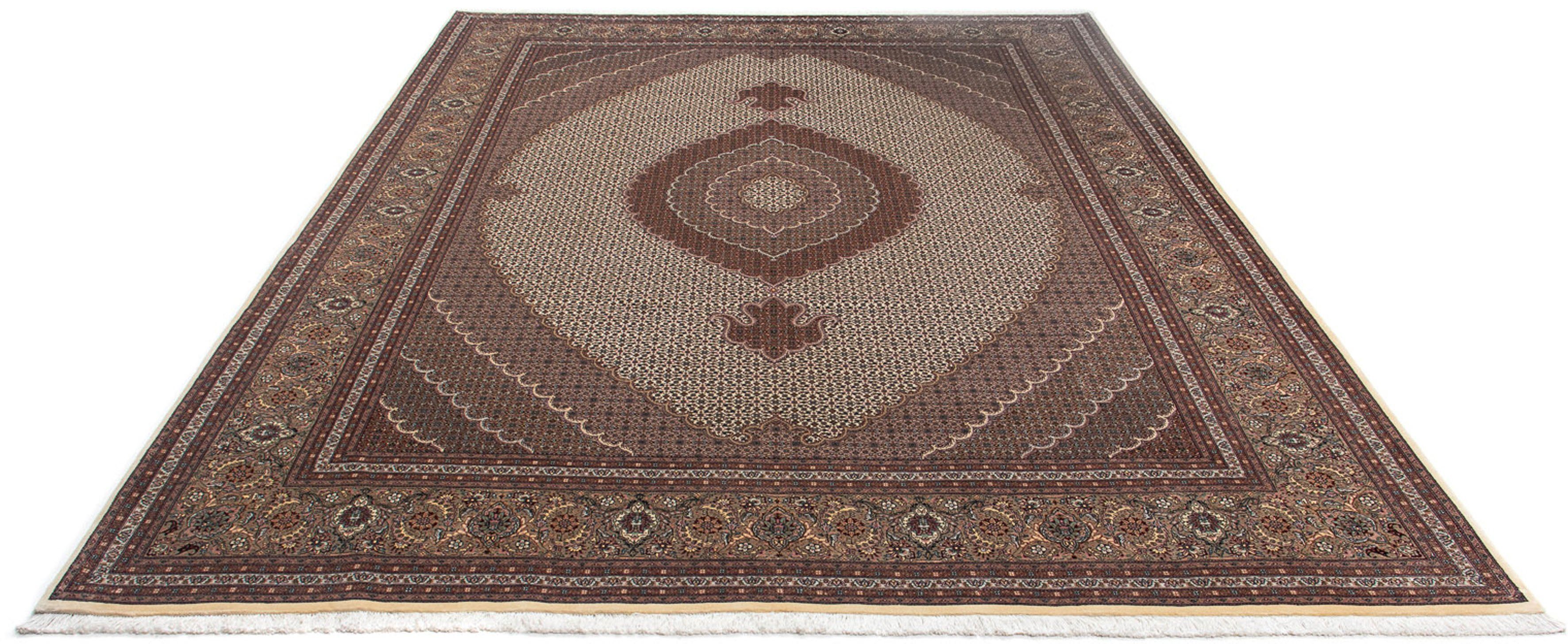 Orientteppich Perser - Täbriz - 348 x 255 cm - braun, morgenland, rechteckig, Höhe: 10 mm, Wohnzimmer, Handgeknüpft, Einzelstück mit Zertifikat