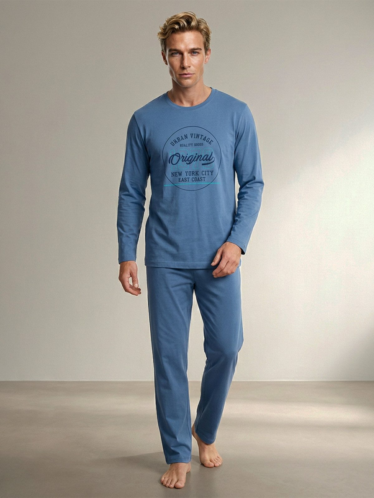 Henry Terre Pyjama Pyjama Set Langarm - Vintage