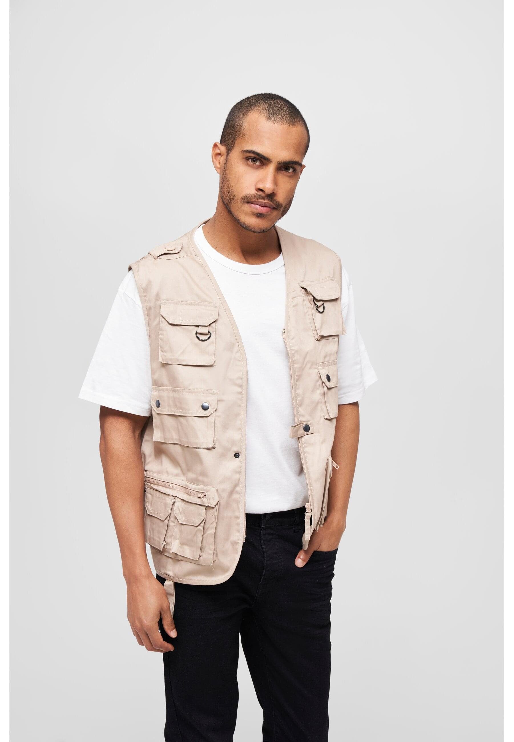 Steppweste (1-tlg) Vest beige Hunting Brandit Herren