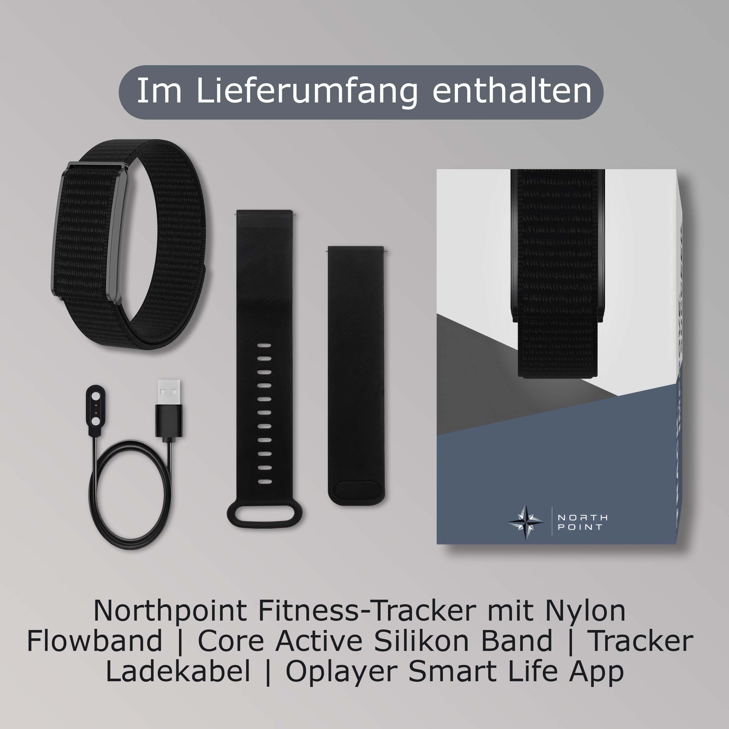 Northpoint Fitness-Tracker Smart Band Aktivitäts Emotions und Schlaftracker Wasserfest