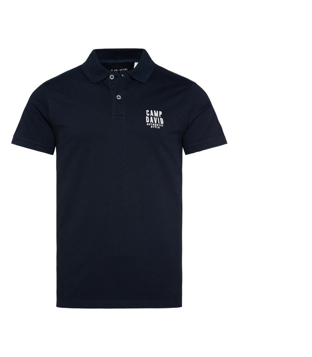 CAMP DAVID Poloshirt Pikee-Polo mit Logo-Stickerei Label Print auf der Unterseite gestaltet.