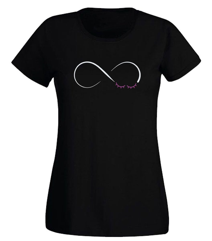 G-graphics T-Shirt Damen T-Shirt - Infinity Lashes mit trendigem  Frontprint, Slim-fit, Aufdruck auf der Vorderseite,  Spruch/Sprüche/Print/Motiv, für jung & alt