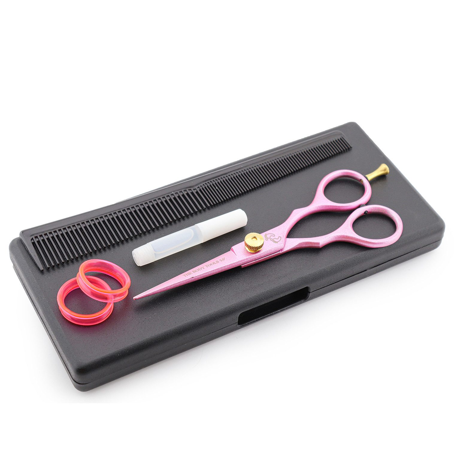 Haryali London Haarschere Friseurscheren-Set, Schneideschere am besten für Frauen 5,5 Zoll, rosa, (Set, 1-tlg., Stylingkamm + Etui – Professionelles Salon-Schönheitsscheren-Set), Bestens geeignet für professionelle Friseur- und Kosmetikscheren