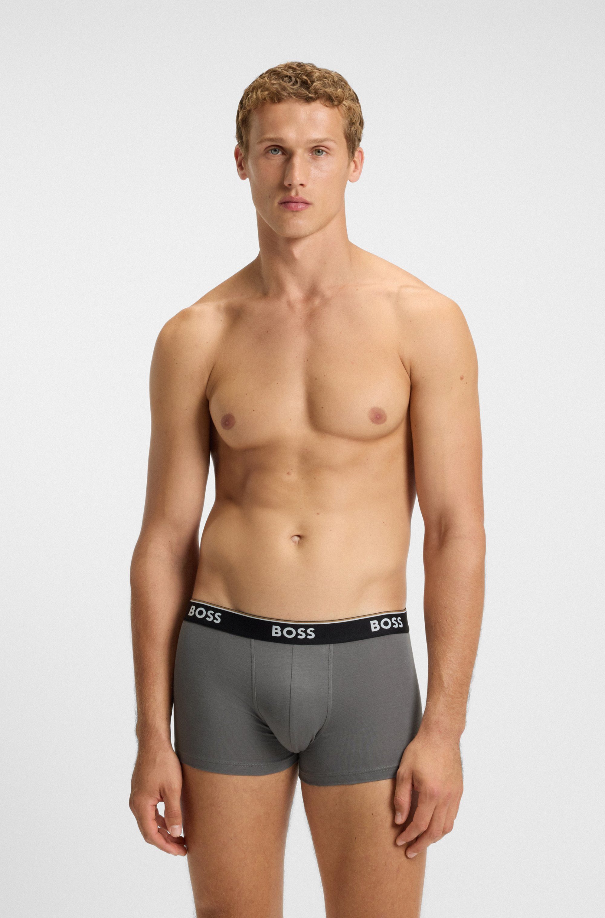BOSS Trunk (Packung, 3-St) aus Stretch-Baumwolle, elastischer Bund, mittlere Bundhöhe