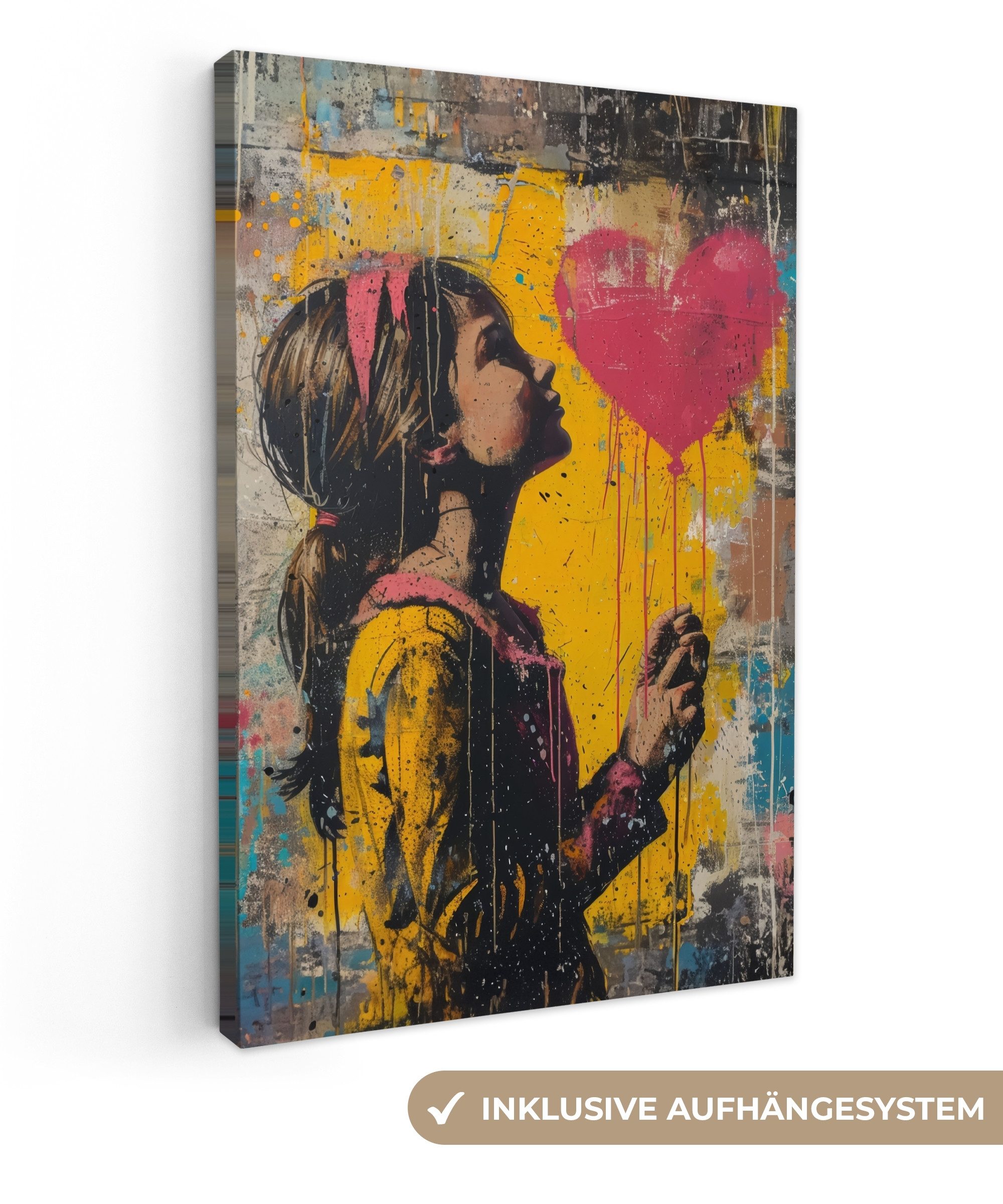 OneMillionCanvasses® Leinwandbild Graffiti - Mädchen - günstig online kaufen