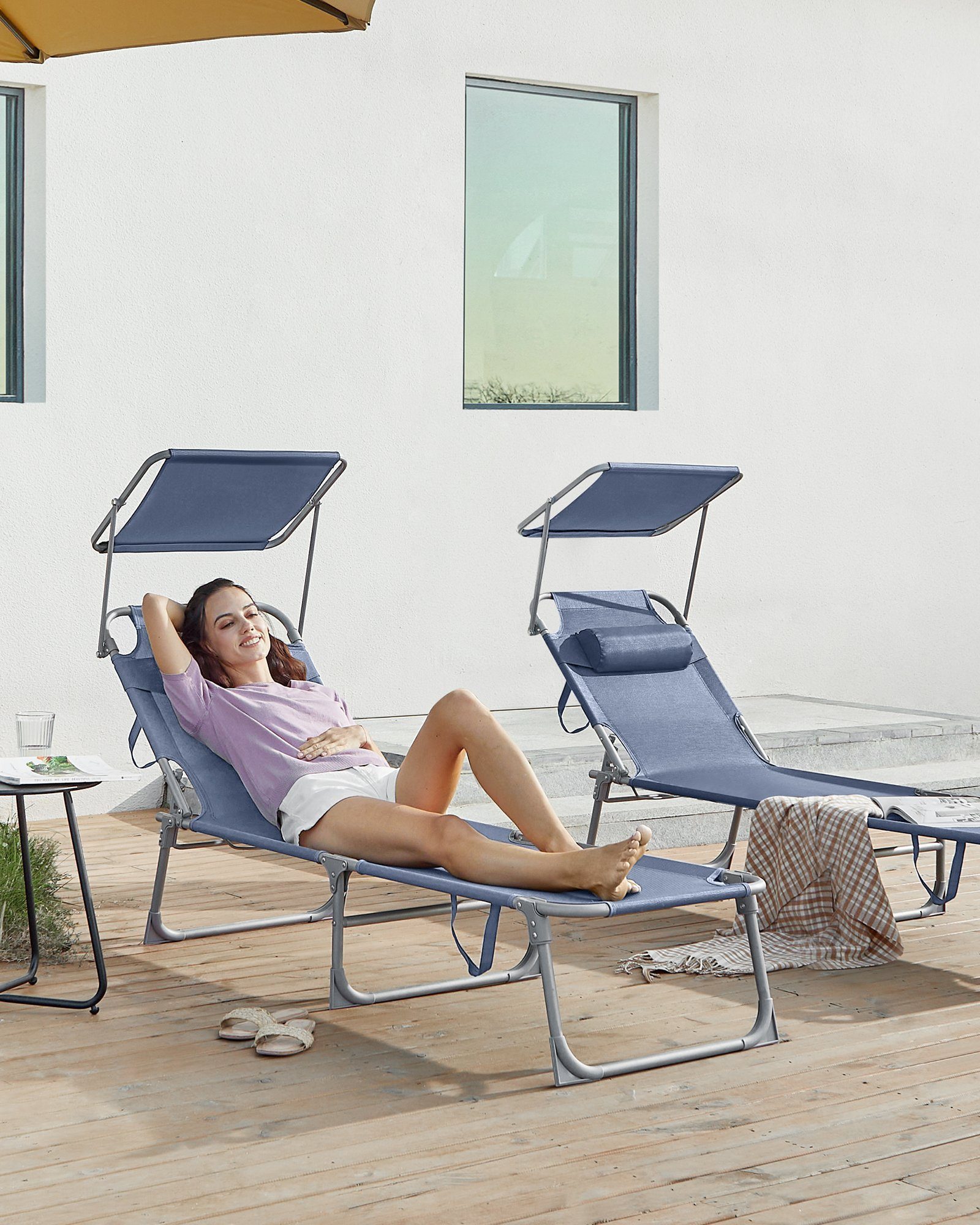SONGMICS Gartenliege, 1 St., klappbarer Liegestuhl,193x53x29cm,mit günstig online kaufen
