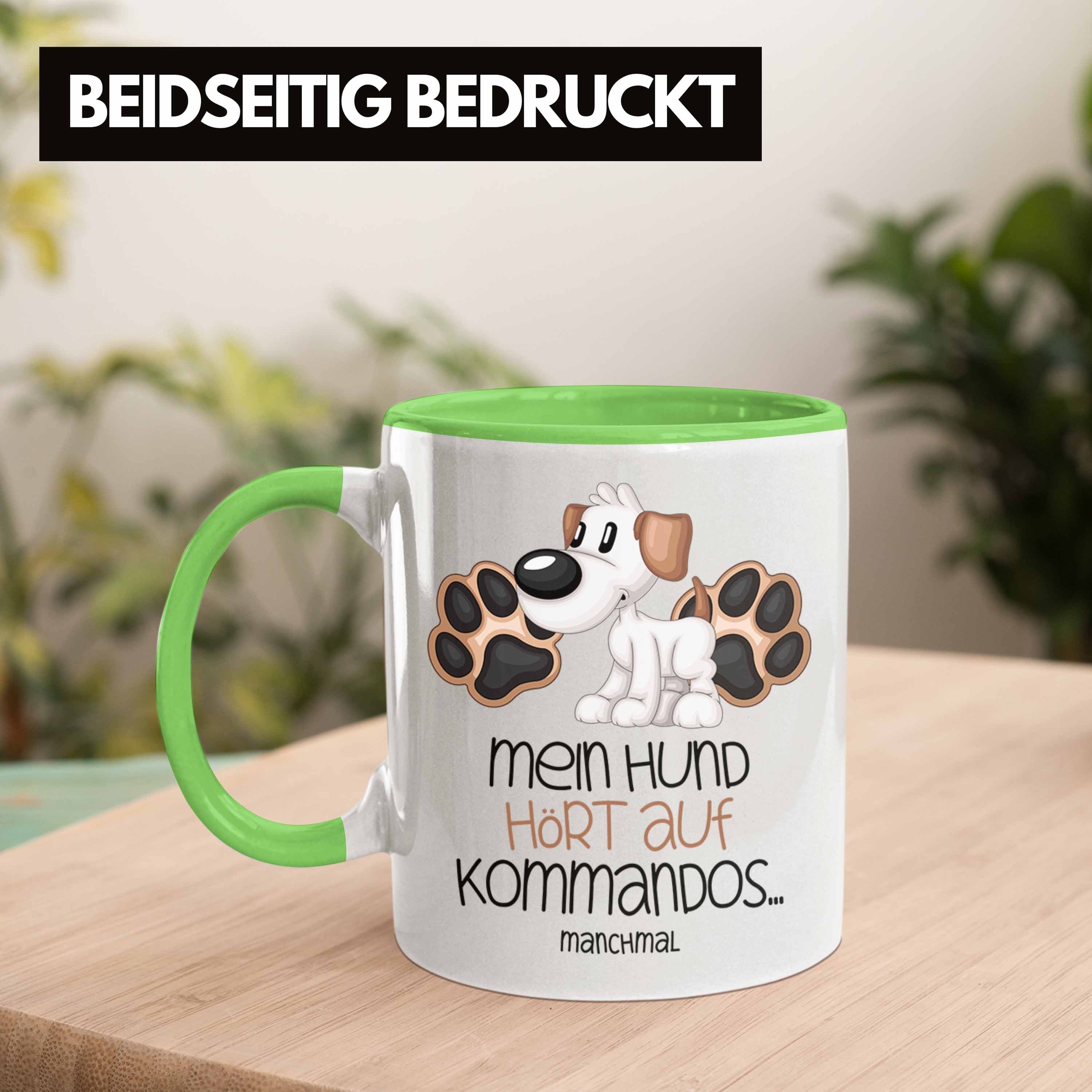 Hund Hundebesitzer Kaffee-Becher Mein Geschenk Trendation Hört Grün Tasse Auf Tasse Kommando
