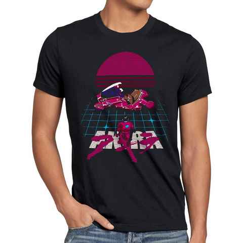 style3 Print-Shirt Herren T-Shirt Neo Tokyo Night Ride anime manga japan