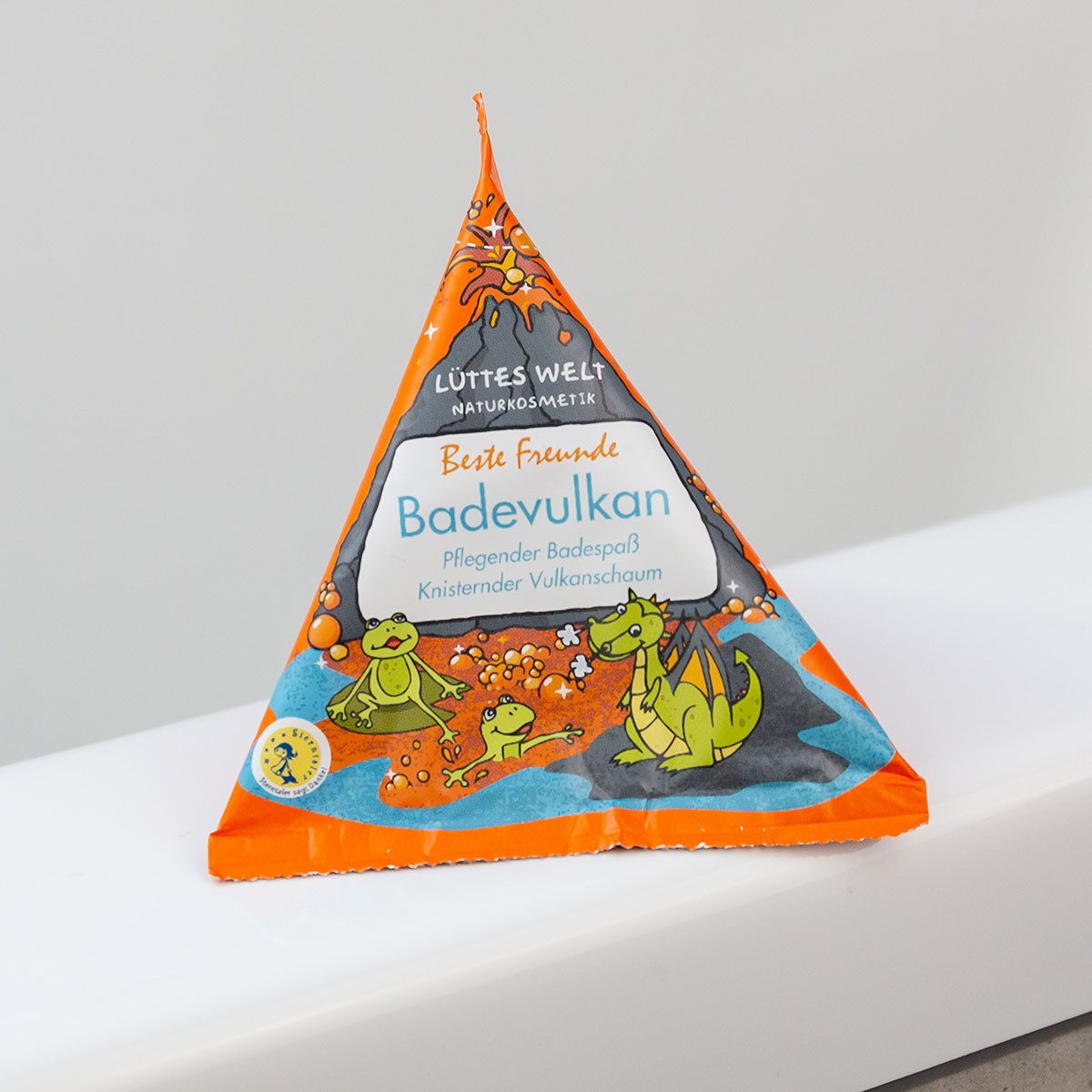 ACCENTRA Pflege-Geschenkset Lüttes Welt Bade Vulkan, 70g, Motiv: Beste Freunde, Färbt das Badewasser „lavarot“