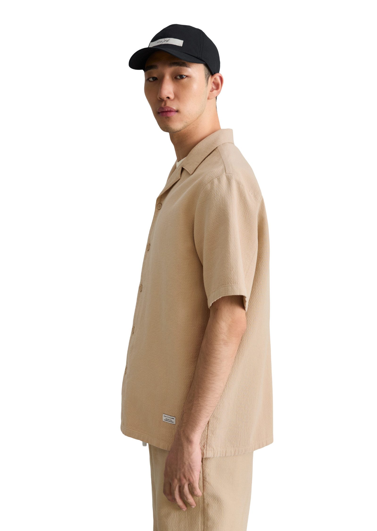 Marc O'Polo DENIM Kurzarmhemd aus doppellagigem Bio-Baumwoll-Twill
