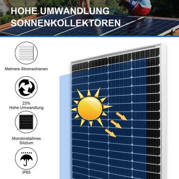 GLIESE Solarmodul 100W Soalrmodul Kit mit 60A Solar Laderegler, 5m 12AWG Solarkabel, 100,00 W, Monokristallin, (Setz, 1 x 100W Soalrmodul, 1 x 60A Solar Laderegler, 1 x 5m 12AWG Solarkabel), Hoher Wirkungsgrad in Kombination mit geringem gewicht