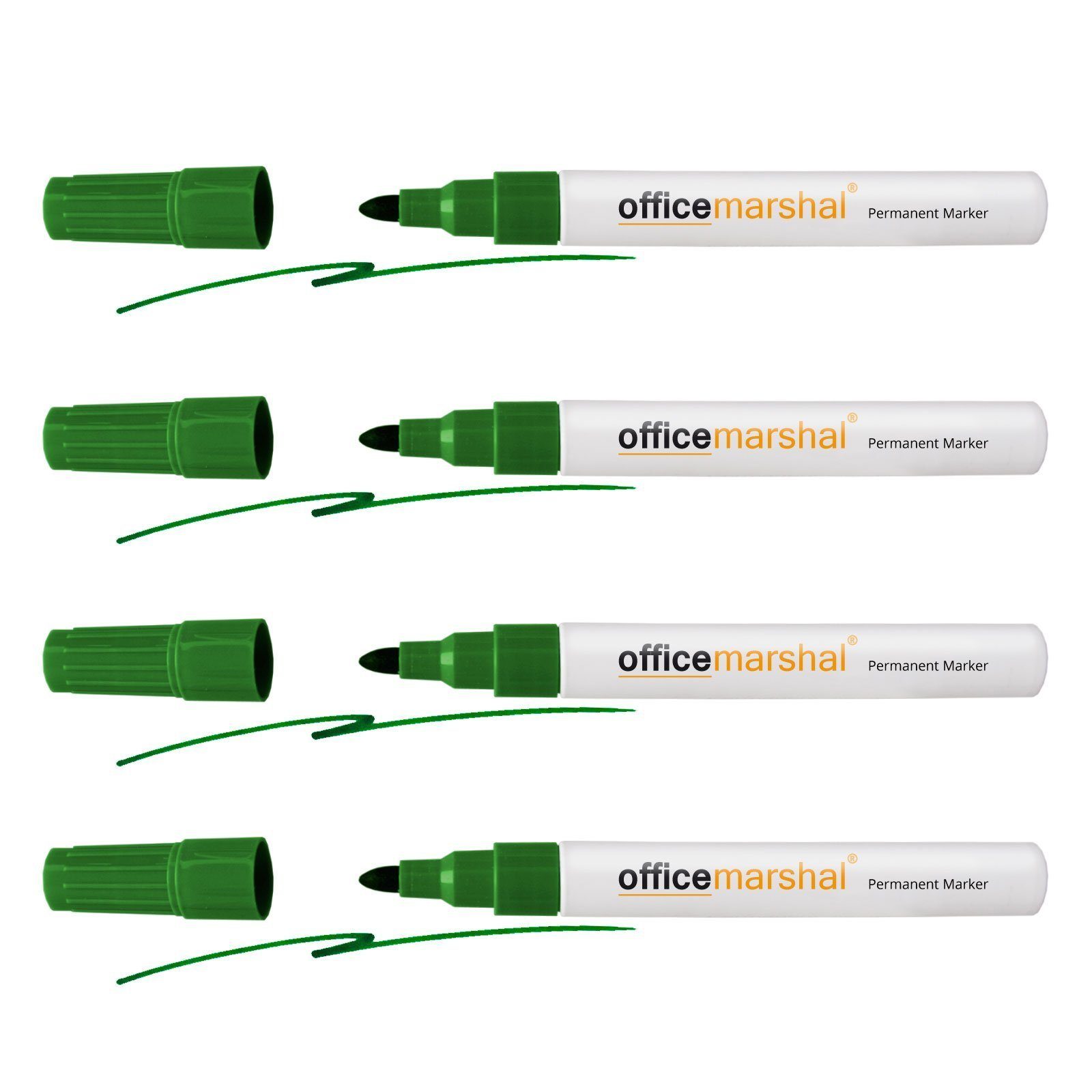 Office Marshal Whiteboard Marker 10er-Set verschiedene Farben, 4 Farben, (10-tlg), Für Whiteboards und Flipcharts