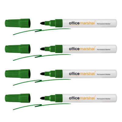 Office Marshal Whiteboard Marker 10er-Set verschiedene Farben, 4 Farben, (10-tlg), Für Whiteboards und Flipcharts
