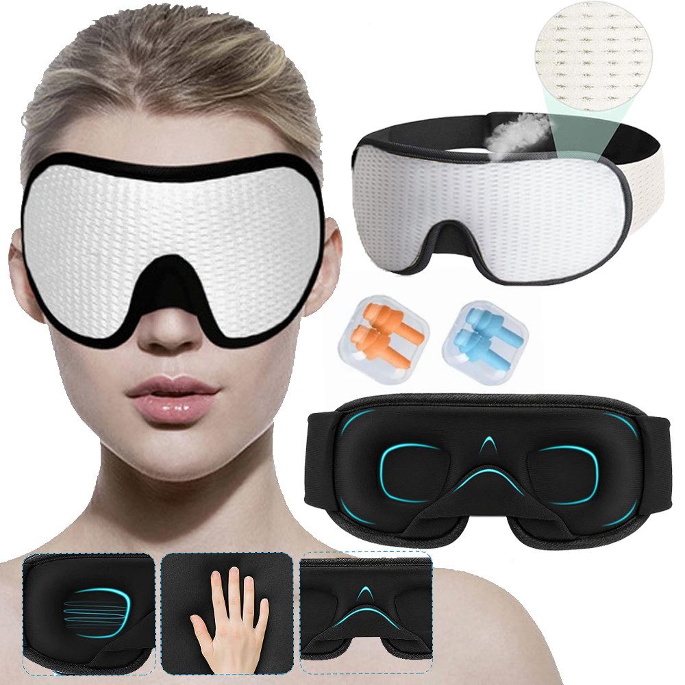 Cbei Schlafmaske 100% Blackout-Effekt 3D Augenmaske mit ergonomischem Design, Mesh-Oberfläche&Memory-Schaum Augenmaske m.Gitterstruktur hochwertiger, 1-tlg., Schlafaugenmaske Konkaves Design Verstellbare Größe Memory-Schaum, 3D-Design,Mesh-Oberfläche,vollkommene Dunkelheit,Mesh atmungsaktiv