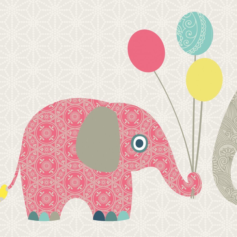 anna wand Bordüre Kinderzimmer - Family Elephant - Elefantenfamilie - selbstklebend, Tiere, Elefanten, selbstklebend