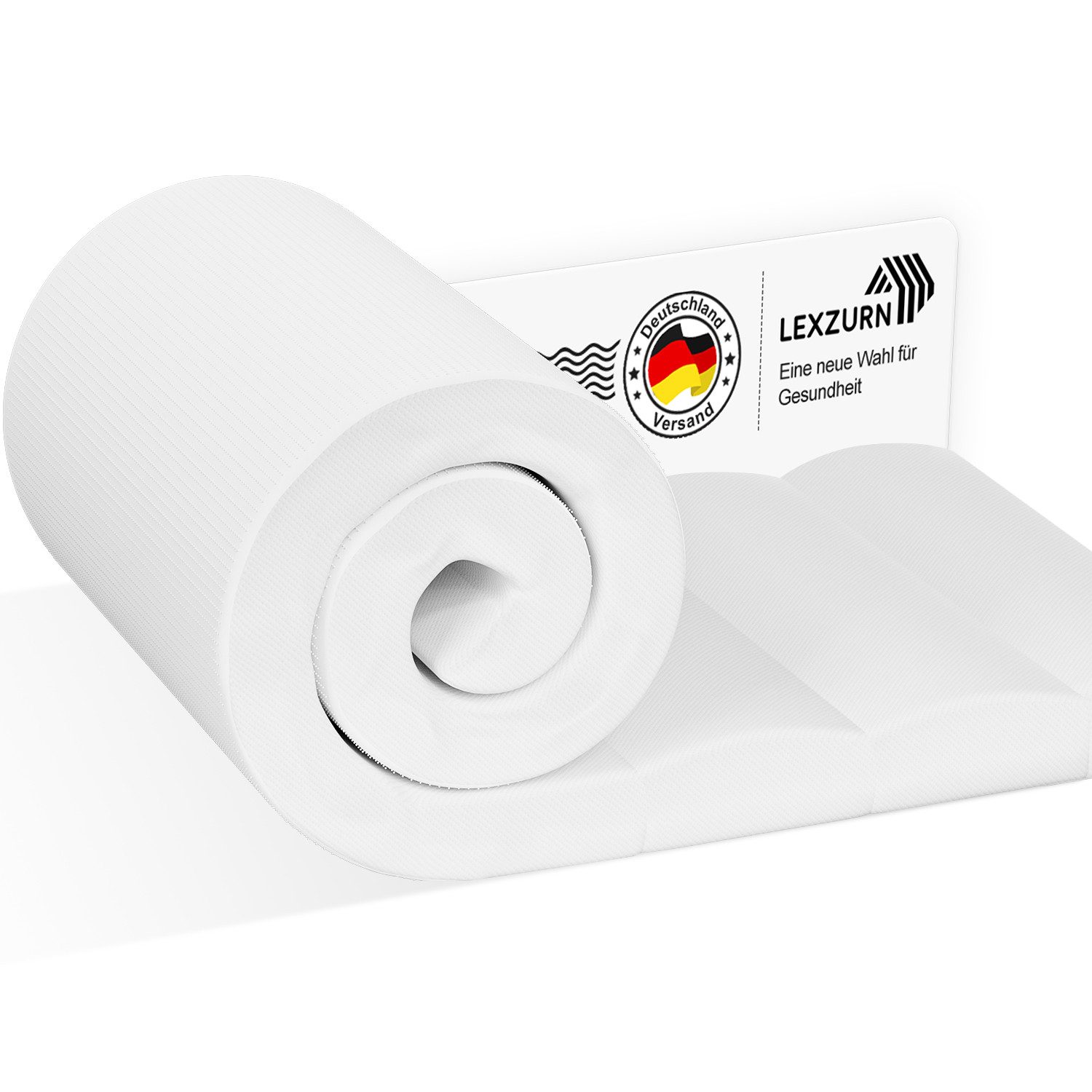 Lexzurn, Topper Topper 90x200cm,140x200cm,180x200cm, 4 cm hoch, 3.5cm,5cm,7cm hoch,Waschbarer Bezug,rutschfest,für Allergiker geeignet
