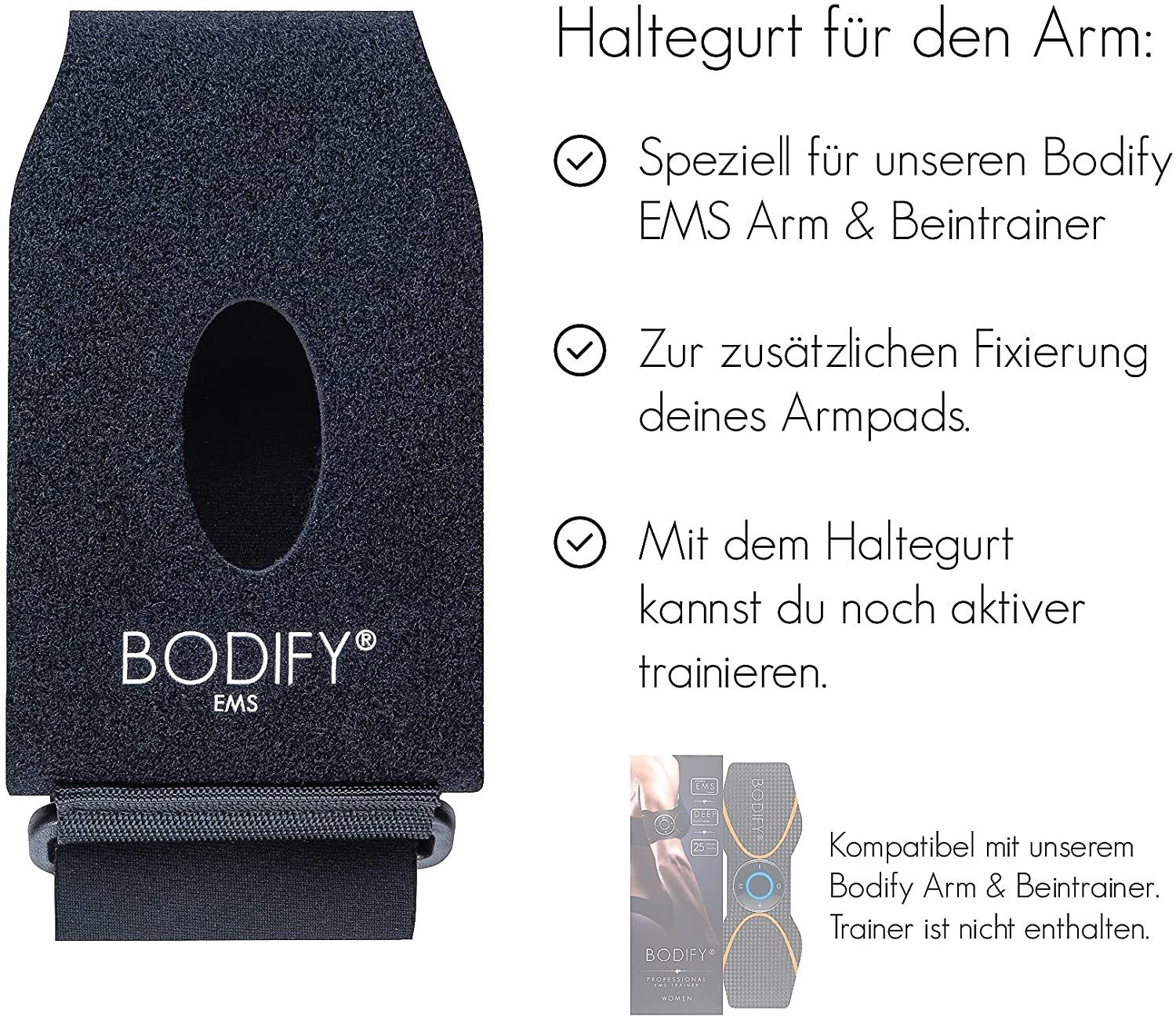 BODIFY EMS-Arm-Trainer - Haltegurt für EMS Arm & Beintrainer zur Fixierung (Ohne EMS Trainer)
