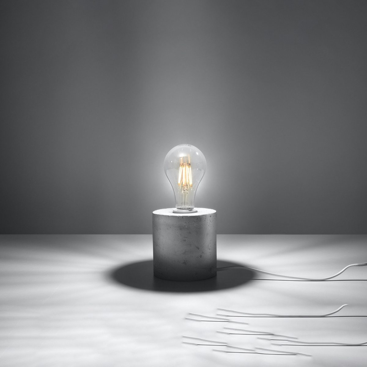 SOLLUX lighting Schreibtischlampe Tischleuchte Salgado Beton, Nicht enthalten