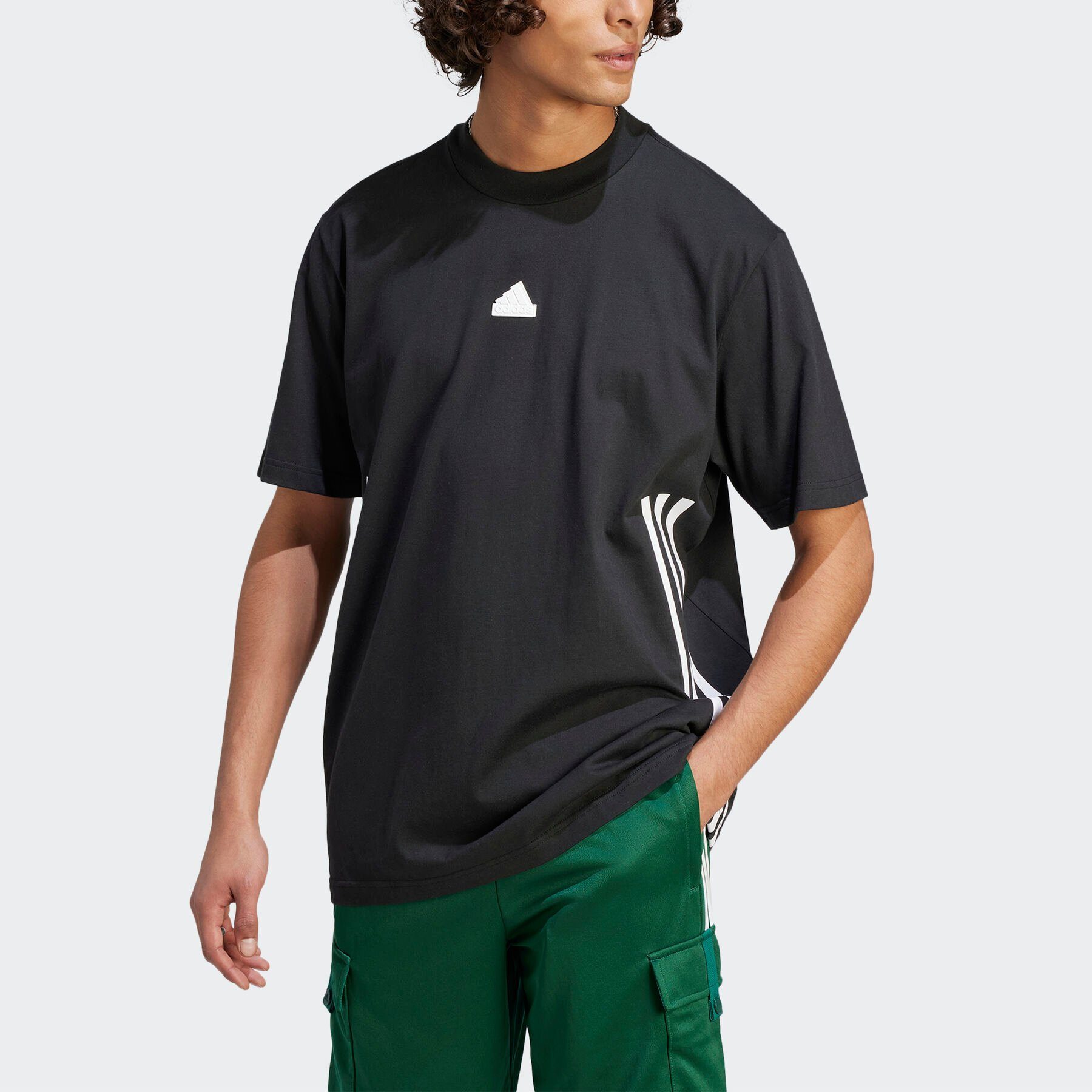 / ICONS FUTURE White adidas Black Sportswear T-Shirt 3-STREIFEN