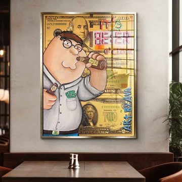 DOTCOMCANVAS® Acrylglasbild Beer o'clock - Acrylglas, Acrylglasbild Beer o'clock Peter Griffin Family Guy Comic Dollar Bill