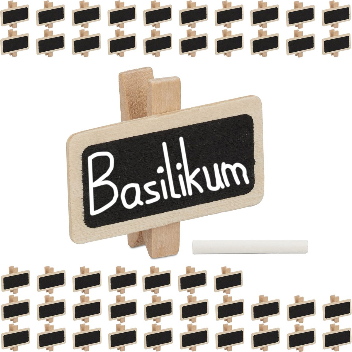 relaxdays Blumensamen Relaxdays Tafelklammern 48 Stück, zum Beschriften, mit Kreide, Kräu