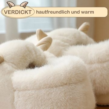 Daisred Pantoffeln Damen Warme Baumwolleschuhe Winterschuhe Plüsch Hausschuhe