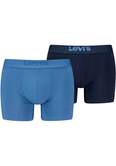 Levi's® Boxershorts SOLID BASIC BOXER (2er-Pack) Trunks mit Logoschriftzug am Bund