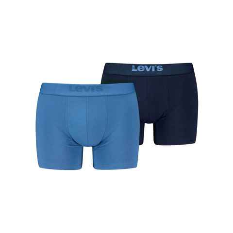 Levi's® Boxershorts SOLID BASIC BOXER (2er-Pack) Trunks mit Logoschriftzug am Bund