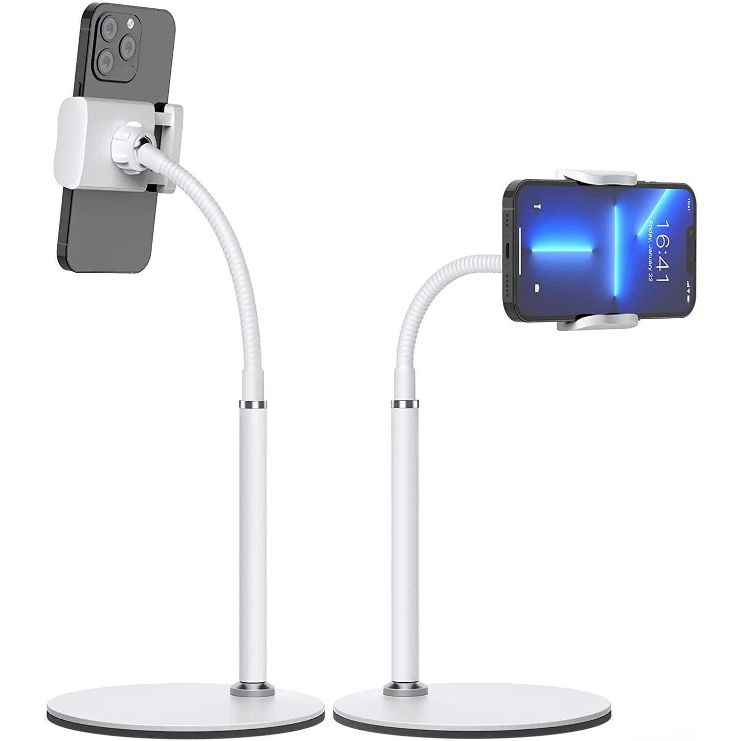 Smartphone-Halterung Handyständer Tisch Handyhalter verstellbar Multiwinkel Weiß