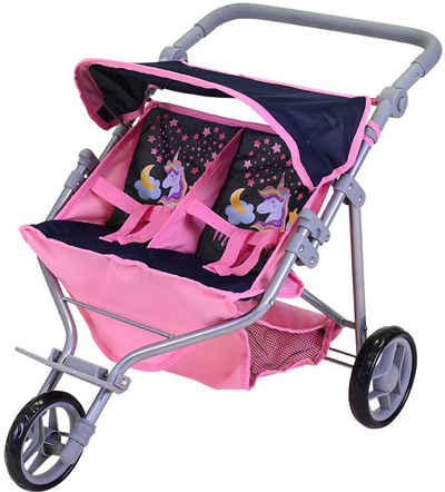 Knorrtoys® Puppen-Zwillingsbuggy Duo - Magic Unicorn