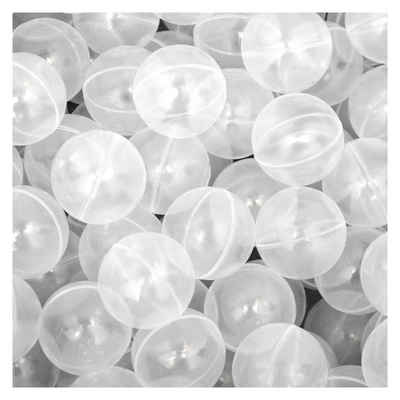 LittleTom Bällebad-Bälle 50 Bälle für Bällebad 5,5cm Babybälle Plastikbälle, Spielbälle transparent