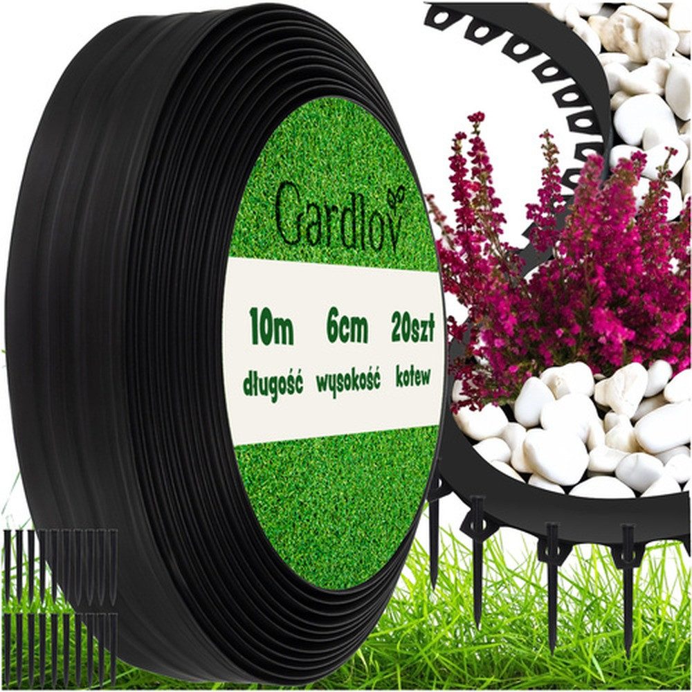 Gardlov Beetbegrenzung Gartenbegrenzung Rasenkanten, LxH: 1000x6 cm, Spar-Set, flexibel, UV-, regen- und frostbeständiges PE verhindert Reißen oder Verblassen