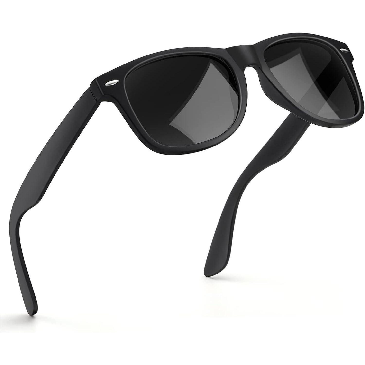 Retrosonnenbrille Sonnenbrille Unisex Polarisiert Rechteckig UV400 Retro 1-schwarz Grau