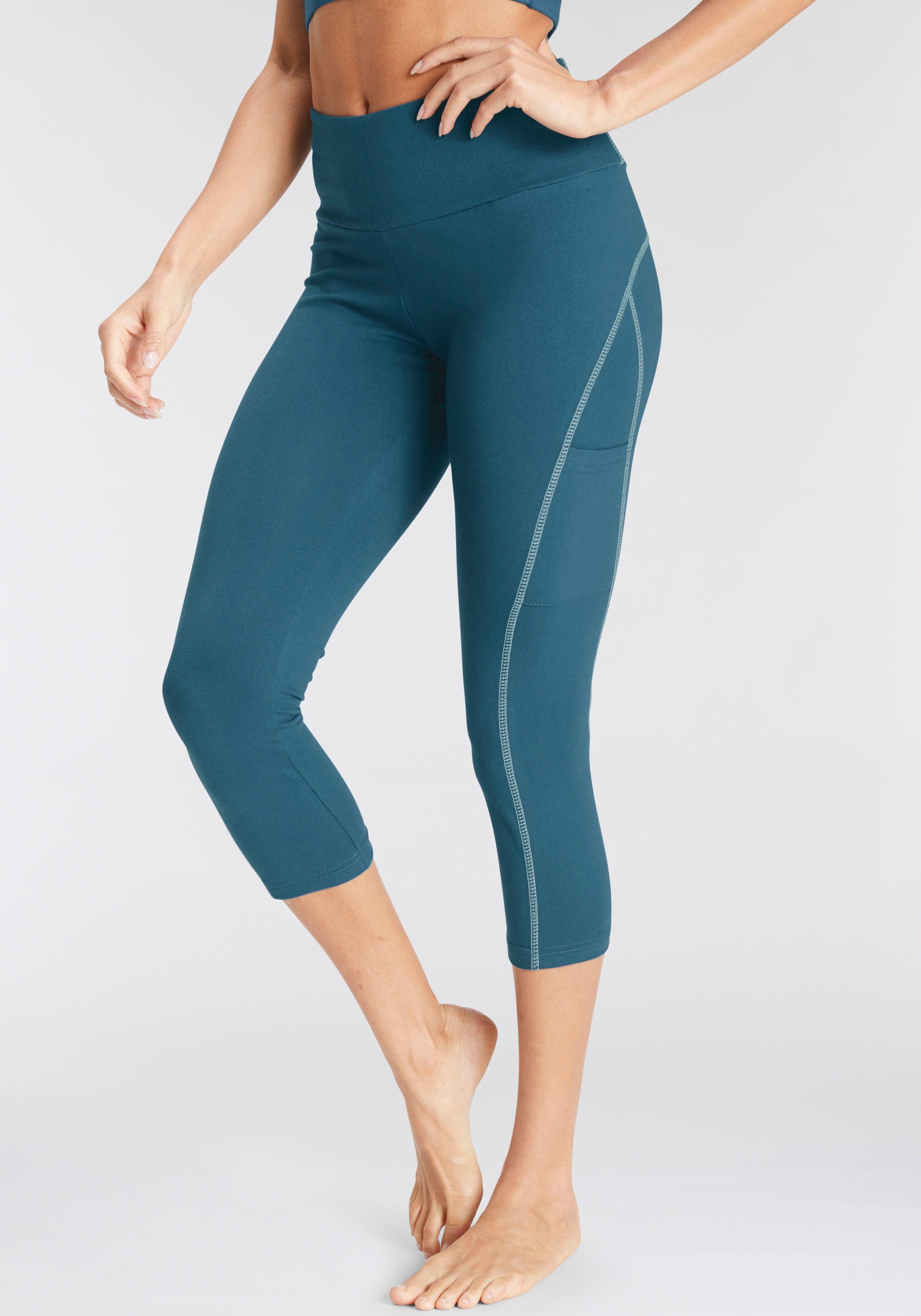 LASCANA ACTIVE Caprileggings mit Kontrastnähten und breitem Bund. € 9,99